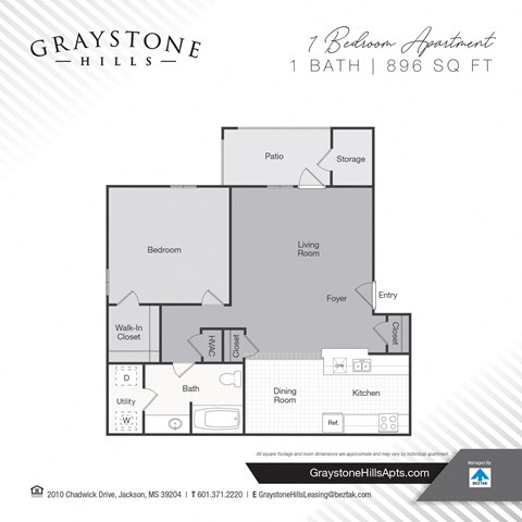 a floor plan for a 1 bedroom apartment